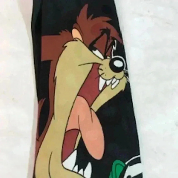 Vintage Looney Tunes Cartoon Mania Tie‎ Necktie Multi Characters Warner Brothers - Picture 6 of 9